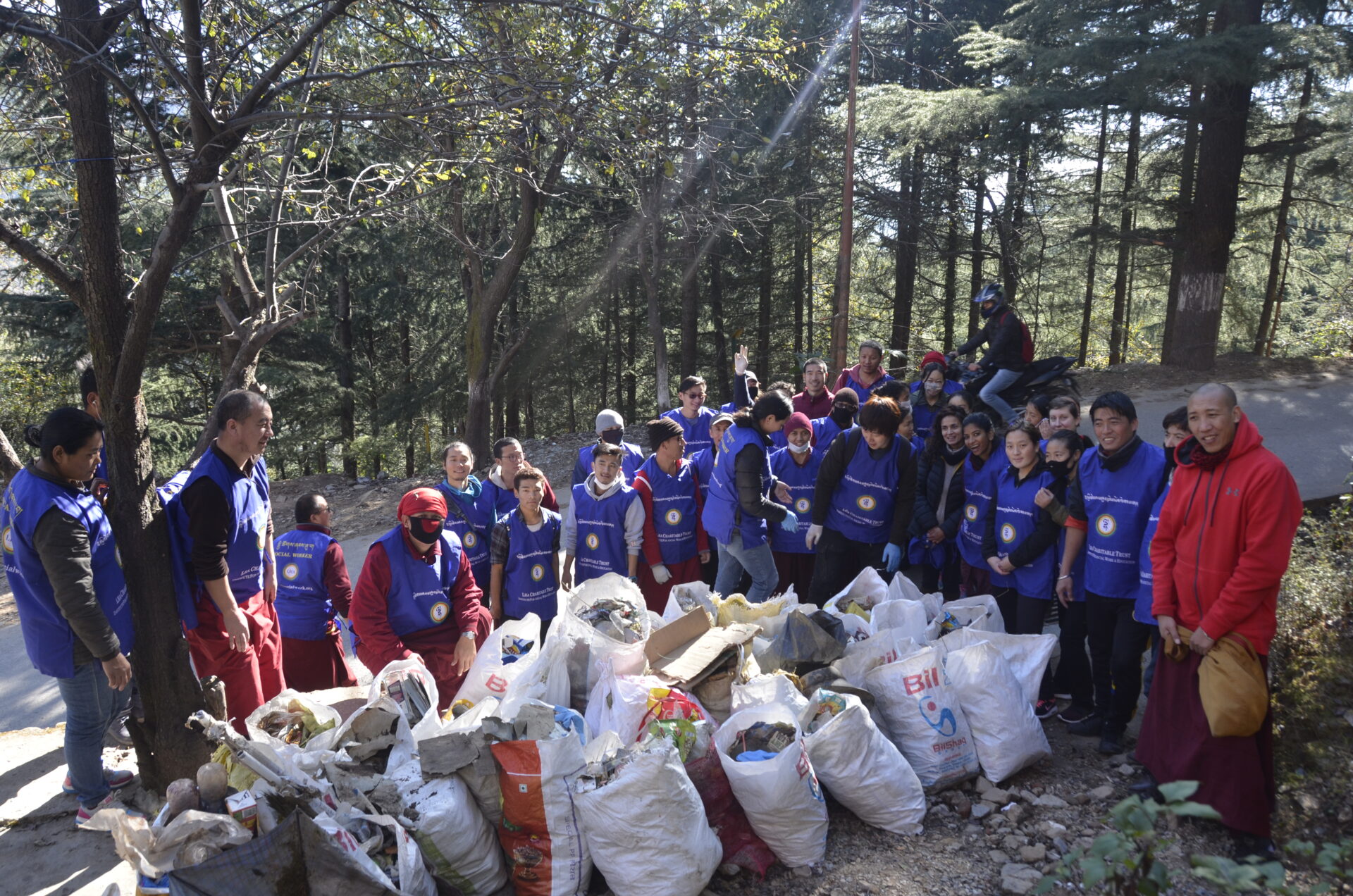Trash Pickup and Clean-Up in McLeod Ganj and Main Temple Area – 2018